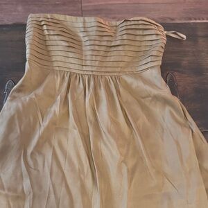 Banana Republic silk Elegant Strapless Tan Dress 2